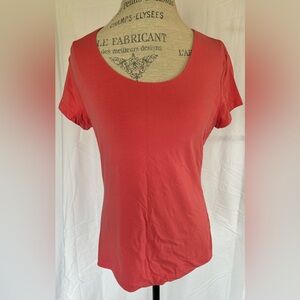 Y2K Merona Women’s Scoop Neck Blouse in Coral Sz L